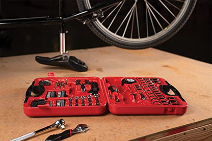 Performance Tool W1532 107pc Home & Auto Tool Set, Hand Tools - Tool Sets , Red