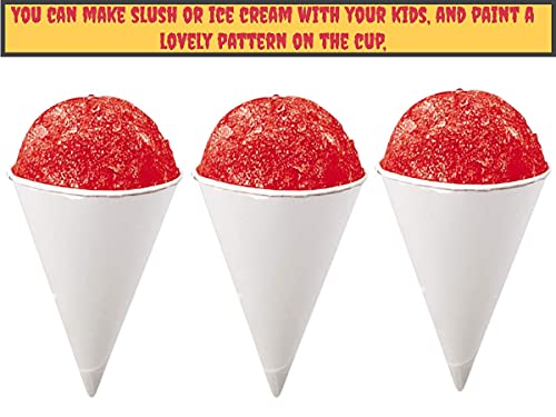 Smygoods White Paper Cone Cups 4.5 Oz, Snow Cone Cups (400 Count)