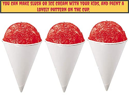 Smygoods White Paper Cone Cups 4.5 Oz, Snow Cone Cups (400 Count)