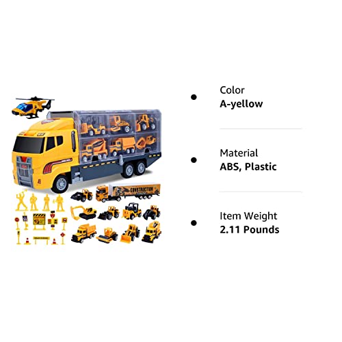 ALOTJOY Toys for Boys,25 Pcs Engineering Die-cast Construction Car Toddler Toys for 3 Year Old Boys Vehicles Gifts Kids Toys for Age 3 4 5 6 7 Year Old Boys