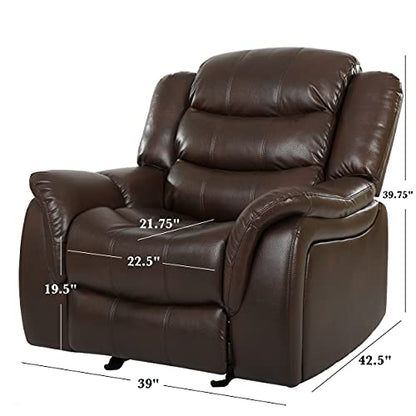 CHRISTOPHER KNIGHT HOME Merit Faux Leather Glider Recliner Club Chair, Dark Brown
