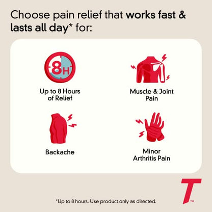 Tylenol 8 Hour Muscle Aches & Pain Relief Extended-Release Tablets with 650 mg Acetaminophen, Fever Reducer & Pain Medicine for Muscles, Joints, Body, and Backache Pain Relief, 100 Count