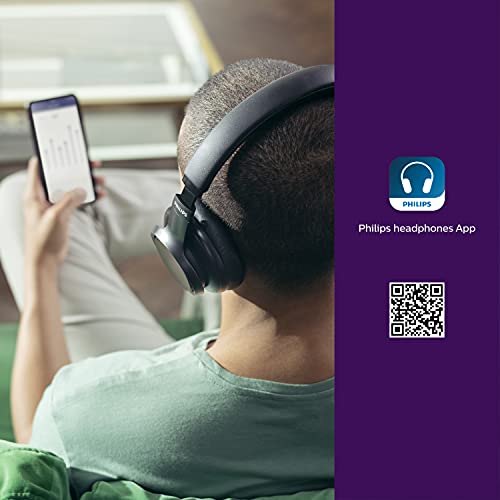 PHILIPS H9505 Hybrid Active Noise Canceling (ANC) Over Ear Wireless Bluetooth Pro-Performance Headphones with Multipoint Bluetooth Connection