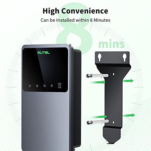 Autel MaxiCharger Home Electric Vehicle (EV) Charger, up to 40 Amp, 240V, Level 2 WiFi and Bluetooth Enabled EVSE, NEMA 14-50 Plug, Indoor/Outdoor, 25-Foot Cable with Separate Holster, Dark Gray