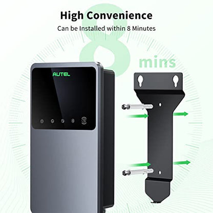 Autel MaxiCharger Home Electric Vehicle (EV) Charger, up to 40 Amp, 240V, Level 2 WiFi and Bluetooth Enabled EVSE, NEMA 14-50 Plug, Indoor/Outdoor, 25-Foot Cable with Separate Holster, Dark Gray