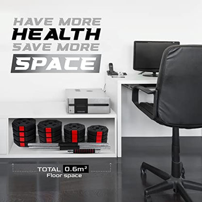 Yes4All Upgraded 44lbs/66lbs Pair Adjustable Weights Dumbbells Set, Free Weights Dumbbells Set with Connector and Stainless Steel Handle, Fitness Exercises for Home Gym, Cement Mixture