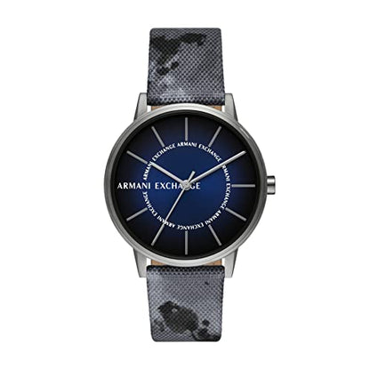 A|X ARMANI EXCHANGE Men's Three-Hand Gray rPET Watch (Model: AX2752), Blue Camo
