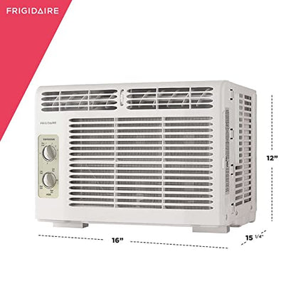 Frigidaire FFRA051WAE Window-Mounted Room Air Conditioner, 5,000 BTU with Temperature Control and Easy-to-Clean Washable Filter, in White
