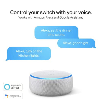 Kasa Smart Dimmer Switch HS220P3, Single Pole, Needs Neutral Wire, 2.4GHz Wi-Fi Light Switch Works with Alexa and Google Home, UL Certified,, No Hub Required, 3-Pack