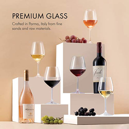 Paksh Novelty Glass Drinking Cup, Wine Glasses - - Wine Glass Set for Parties, Weddings, Gifting - Clear Wine Glass, for Red and White Wine - Christmas Gift for Women & Men, 15 Fluid Ounces
