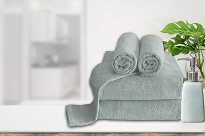 Belizzi Home 8 Piece Towel Set 100% Ring Spun Cotton, 2 Bath Towels 27x54, 2 Hand Towels 16x28 and 4 Washcloths 13x13 - Ultra Soft Highly Absorbent Machine Washable Hotel Spa Quality - Jade