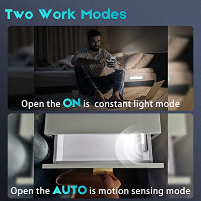 Zikopomi Under Cabinet Lights Motion Sensor, Magnetic Closet Light, Rechargable Wireless Under Cabinet Lighting for Counter, Kitchen, Wardrobe, Cupboard