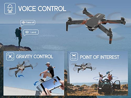 Heygelo S90 Drone with Camera for Adults, 1080P HD Mini FPV Drones for Kids Beginners, Foldable RC Quadcopter Toys Gifts for Boys Girls with Altitude Hold, Voice/Gesture Control, 3 Speeds, 2 Batteries