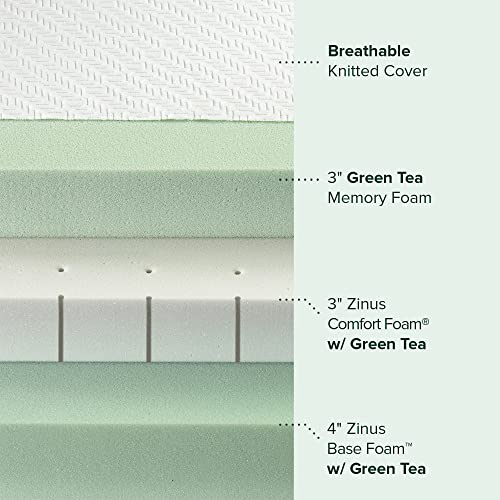ZINUS 10 Inch Green Tea Luxe Memory Foam Mattress / Pressure Relieving / CertiPUR-US Certified / Bed-in-a-Box / All-New / Made in USA, Full