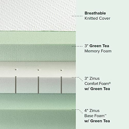 ZINUS 10 Inch Green Tea Luxe Memory Foam Mattress / Pressure Relieving / CertiPUR-US Certified / Bed-in-a-Box / All-New / Made in USA, Full