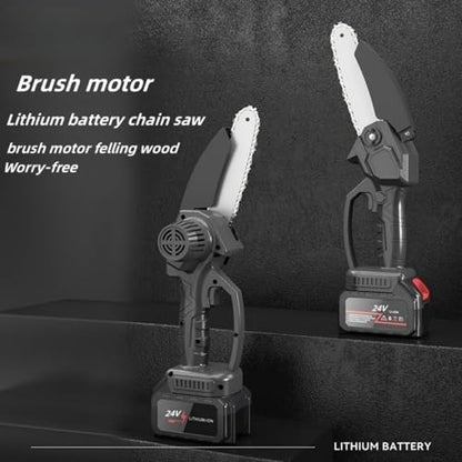 YangDiana Mini Chainsaw - Efficient,Lightweight,and Cordless,Mini Chainsaw 6 Inch,Reliable Chain Saw With 2 x 6000mAh Rechargeable Battery,Portable One-Handed Electric Chainsaw for Tree Trimming Wood