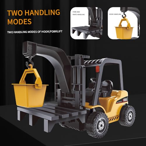 Remote Control Forklift- 11 Channel Full Functional Professional RC Forklift Construction Toys with Lights and Sounds, Engineering Car Toy Boy Gift …