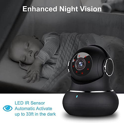 Indoor Security Camera, litokam 360 Pan/Tilt Home Security Camera with Motion Detection, 1080P Pet Camera with Phone App, Baby Monitor with Night Version, WiFi Camera-Two Way Audio, Work with Alexa