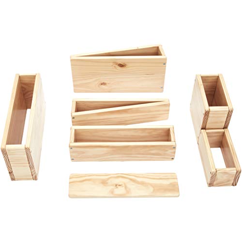 Amazon Basics Over-Sized Hollow Wooden Building Block Set for Kids, Natural, 20-Piece Set