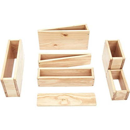 Amazon Basics Over-Sized Hollow Wooden Building Block Set for Kids, Natural, 20-Piece Set