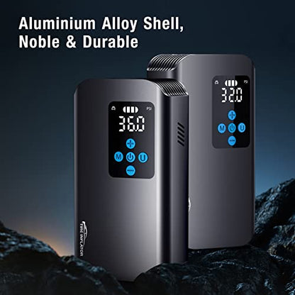 Nulksen Tire Inflator Portable Air Compressor, 150 PSI Cordless Air Pump for Car Tires with 7800mAh Battery, Tire Pump with Pressure Gauge for Car Bicycle Motorcycle Ball, Electric Bike Pump