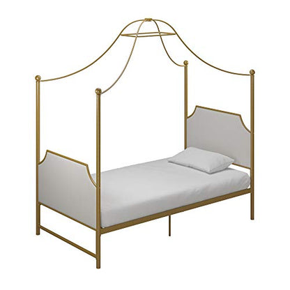 Little Seeds Monarch Hill Clementine Canopy Bed, Twin Size Frame, Gold
