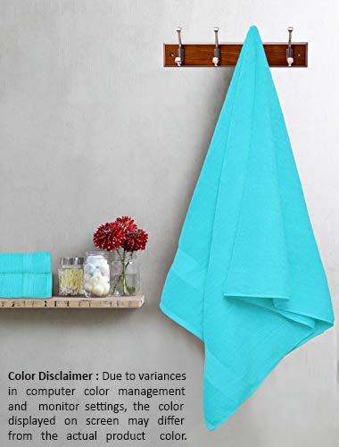GLAMBURG Ultra Soft 8-Piece Towel Set -100% Pure Ringspun Cotton, Contains 2 Oversized Bath Towels 27x54, 2 Hand Towels 16x28, 4 Wash Cloths 13x13 - Ideal for Everyday use, Hotel & Spa -Turquoise Blue