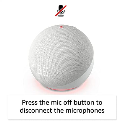 Echo Dot (5th Gen) with Clock | Glacier White with Kasa Smart Plug Mini