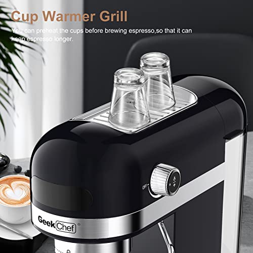 Geek Chef Espresso Machine, High Performance For Espresso, Cappuccino, Latte, Machiato, Semi-Automatic Coffee Maker