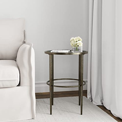 Hillsdale Marsala End Table, 17.25", Gray Finish with Rubbed Brown Accents