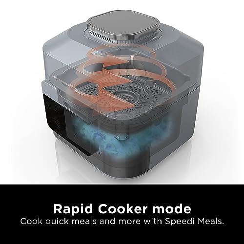 Ninja SF301 Speedi Rapid Cooker & Air Fryer, 6-Quart Capacity, 12-in-1 Functions to Steam, Bake, Roast, Sear, Sauté, Slow Cook, Sous Vide & More, 15-Minute Speedi Meals All In One Pot, Sea Salt Gray