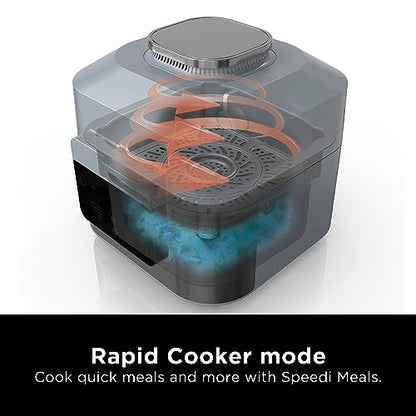 Ninja SF301 Speedi Rapid Cooker & Air Fryer, 6-Quart Capacity, 12-in-1 Functions to Steam, Bake, Roast, Sear, Sauté, Slow Cook, Sous Vide & More, 15-Minute Speedi Meals All In One Pot, Sea Salt Gray