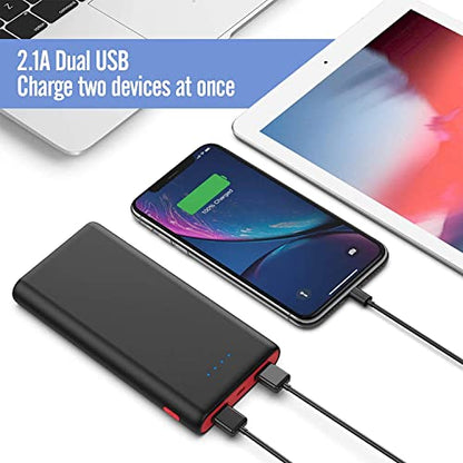 Portable Charger Power Bank 25800mAh, Ultra-High Capacity Fast Phone Charging with Newest Intelligent Controlling IC, 2 USB Port External Cell Phone Battery Pack Compatible with iPhone,Android etc