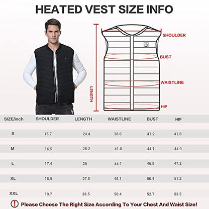 CPHST Heated Vest for Men Women, USB Electric Heated Jacket With Battery Pack Included,Lightweight Warm Vest Outdoor