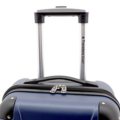 Travelers Club Chicago Hardside Expandable Spinner Luggages, Navy Blue, 5 Piece Set