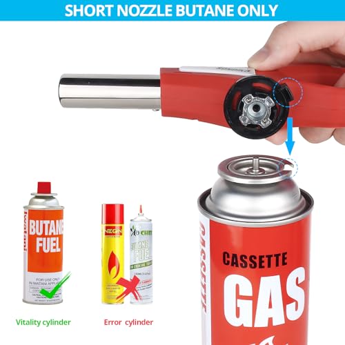Sondiko Butane Torch lighter, Kitchen Torch Head with Adjustable Flame, Culinary Blow Torch for Desserts, Creme Brulee, and Baking(Butane Gas Is Not Included)