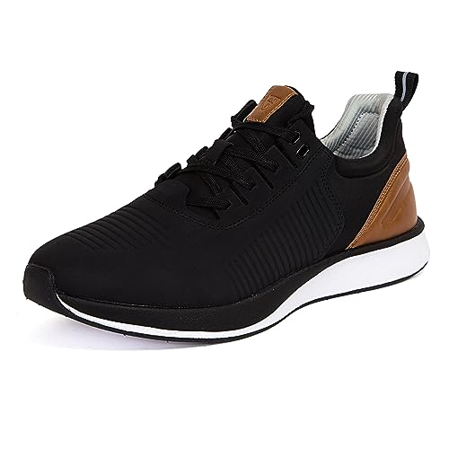 Deer Stags Men's Cranston Sneaker, Black/Brown, 10
