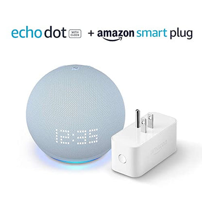 Echo Dot (5th Gen, 2022 release) with clock Cloud Blue with Amazon Smart Plug