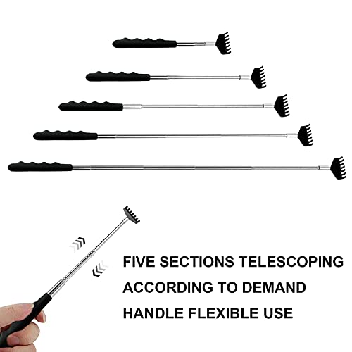 Yexixsr Back Scratcher Extendable Portable Back Massager for Men Women Kids Adults, Telescopic Back Scratching Tool with Rubber Handles, 3 Pack