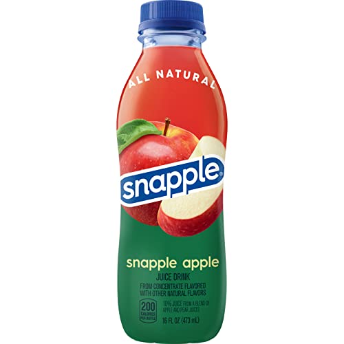 Snapple Apple Juice Drink, 16 fl oz recycled plastic bottle, Pack of 12