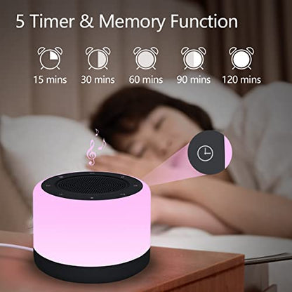 YYDSKIT White Noise Machine with Night Light, Sleep Sound Machine with 32 Soothing Sounds, Plug in,Easy Touch Control,Auto-Off Sleep Timer for Baby Kids Adults Sleeping,Relaxing