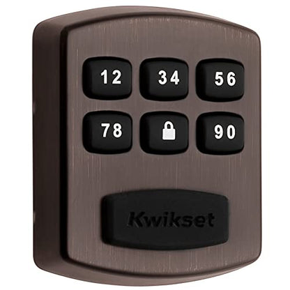 Kwikset 905 Keyless Entry Deadbolt Electronic Door Lock, 6 Button Keypad, Ideal for Garage or Side Door, No Key, Venetian Bronze