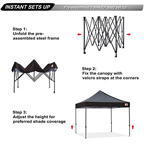 ABCCANOPY Patio Pop Up Canopy Tent 8x16.4 Commercial-Series (Black)