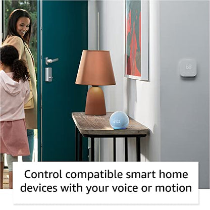 Echo Dot (5th Gen) with Clock | Glacier White with Kasa Smart Plug Mini
