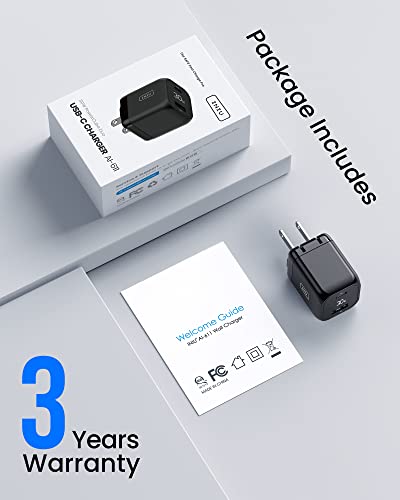 USB C Charger, INIU 30W PD QC 3.0 Dual Port Type C Charger Fast Charging Block, USB C Wall Charger with Foldable Plug for iPhone 14 13 12 11 Pro Max Samsung S21 S20 Note 20 iPad Pro Google LG AirPods