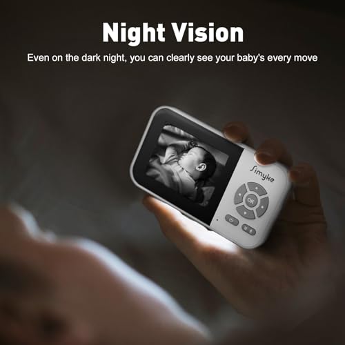 Simyke Upgrate Video Baby Monitor,WiFi Baby Camera,2.8" Display and App Control,1200ft Long Range,2 Way Talk,Auto Night Vision,Sound Alert,VOX,Temperature Sensor 5 Lullabies Feeding Remind,Home Use