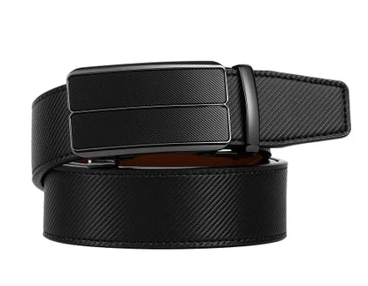 Zitahli Belt Men, Ratchet Belt Dress with 1 3/8" Premium Leather,Slide Belt with Easier Adjustable Automatic Buckle,Trim to Fit Size 26"-32"