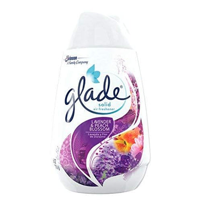 Glade Solid Air Freshener, Deodorizer for Home and Bathroom, Lavender & Peach Blossom, 6 Oz