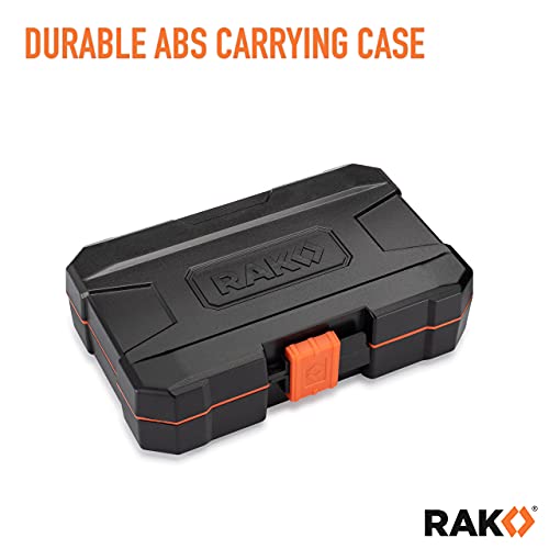 RAK Universal Socket Tool - Christmas Gifts for Men - Set of 15 with 1/4-to-3/4-inch Wrench Grip, T-Handle Ratchet Driver and 10 Screwdriver Bits - Stocking Stuffer Gifts for men, Husband, Handyman