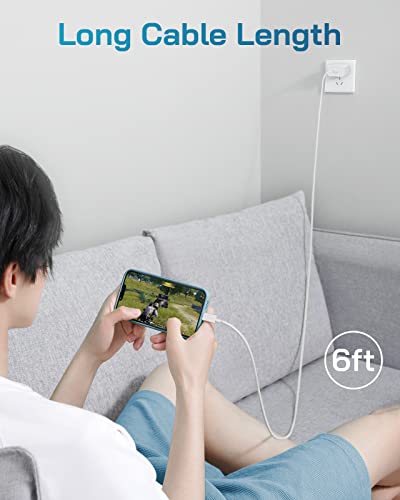 for iPhone 14 13 12 11 Charger Fast Charging [3+3 Pack], [MFi-Certified] 20W USB-C Wall Charger Cube with 6Ft Fast Charging Cable Compatible with iPhone 14/13/12/11/X/XR/8/7, iPad & More